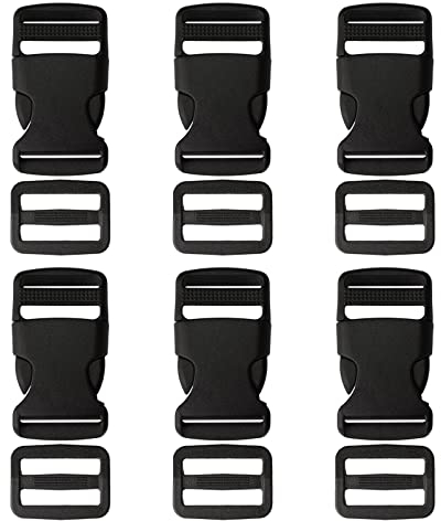 FUYIOCN Steckschnalle 25 mm, 6 Stück Double Side Release Schnallen für Praktische Steckschnallen und Klickverschlüsse für Rucksack und Gurtband