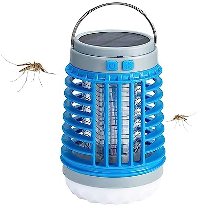 Insektenvernichter Elektrisch Camping Mückenlampe 3-in-1 LED Tragbare Mückenschutz mit Solar und USB Aufladung, Mückenfalle Mückenabwehr Outdoor Indoor, Tragbarer Mückenvernichter für Schlafzimmer (C