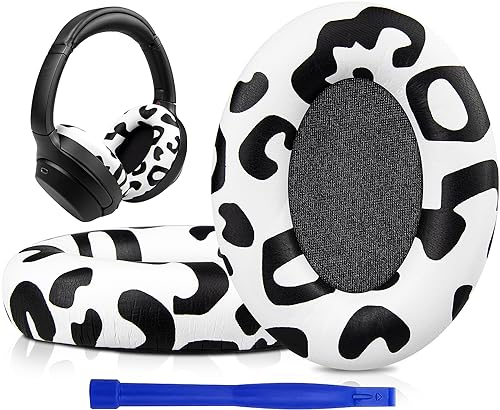 SOULWIT Ear Pads Cushions Replacement for Sony WH-1000XM3 (WH1000XM3) Over-Ear Headphones, Earpads with Softer Protein Leather, Noise Isolation Memory Foam, Added Thickness (Snow Leopard)