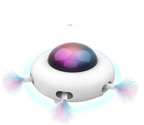 Juguete Eléctrico para Gatos, Bolígrafo Puntero LED Giratorio Automático de Punto Rojo, Sensorial Inteligente Interactivo para Ejercicio Divertido, Rompecabezas para Gatitos