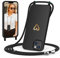 ScandiCasis Handykette für iPhone 13 Mini mit Band, Handyhülle mit Schnur zum Umhängen, Weiche TPU Silikonhülle mit Band [Verstellbar] [Abnehmbar], Love Design Halskettenhülle, Schwarz