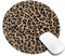 JIMOWANG Leopard Print Mouse Pad for Desk with Non-Slip Rubber Base Office Computer Round Mousepad Mouse Mat for Home Office Desk Accessories