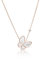 PERORNO Collier papillon avec zircons, argent 925 plaqué or rose, design élégant, 12.0 Milimetros, Or jaune, Diamant