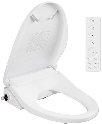UCALAFEE Bidet Toilettensitz länglich, Elektrisches Bidet mit beheiztem Sitz, Sofort Warmwasser & Lufttrockner, Vorne & Hinten Waschen, Selbstreinigende Stahldüse, Slow Close Deckel, Drahtlose