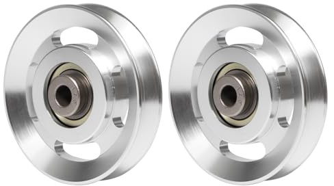 Dagran 2 Stück 90mm Seilrolle Aluminium Rollen Umlenkrolle Fitnessgeräte | Universallager für Krafttraining Garage Industrie 90 mm Riemenscheibe Pulley Roller mit Innenloch