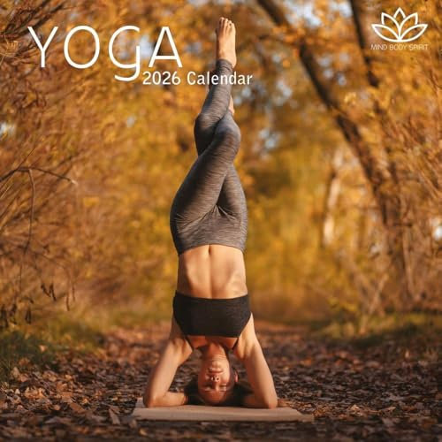Gifted Stationery Co, Yoga 2026 Wandkalender, 30,5 x 30,5 cm, 16-Monatskalender mit gehefteter Bindung