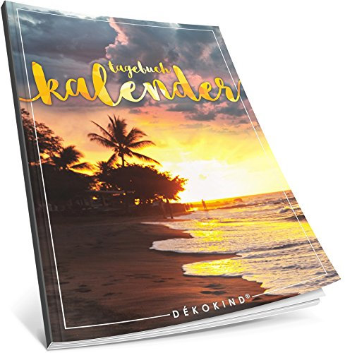 Dékokind® Tagebuch-Kalender: One Line A Day • Ca. A4-Format, Notizseiten & Zitate für jeden Monat • Kalenderbuch, Tagesplaner, Terminkalender • ArtNr. 09 Urlaubsfeeling • Vintage Softcover