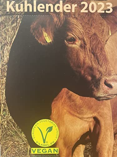 Kuh Kalender 2023 Wandkalender vegan produziert DIN A5 Postkartenkalender - Farben und Hilfsmittel zu 100% auf pflanzlicher Basis, 14 wunderschöne Motive auch als Postkarten verwendbar :)