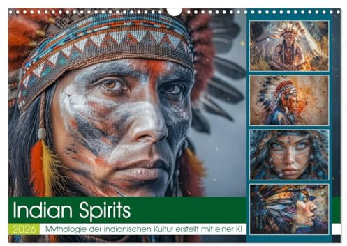 Indian Spirits (Wandkalender 2026 DIN A3 quer), CALVENDO Monatskalender: Lassen Sie sich jeden Monat aufs Neue von der Schönheit und dem spirituellen ... einzigartigen Kalenders. (CALVENDO Menschen)