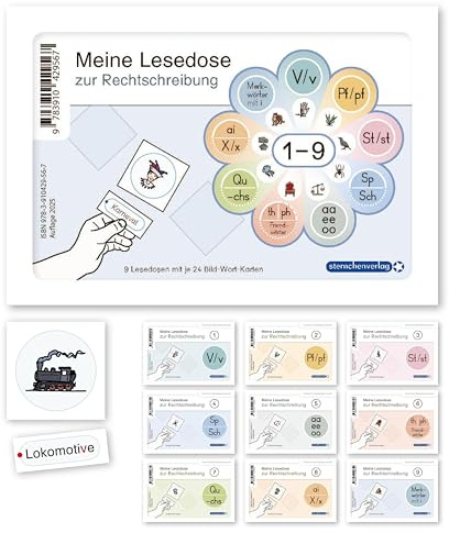 Meine Lesedosen 1-9 zur Rechtschreibung: 9 Lesedosen mit jeweils 24 Bild-Wort-Karten