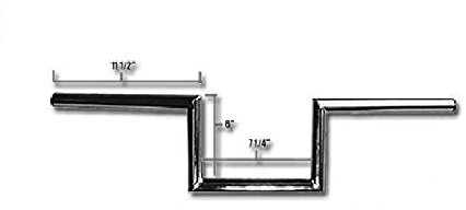Jammer Z-Bar Old School 1 Handlebars 6 Rise for Custom/Chopper Motorcycle