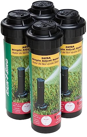 Rain Bird 32SA/4PKS Simple Adjust 32SA Gear Drive Rotor, Adjustable 40° - 360° Pattern, 19' - 32' Spray Distance, 4-Pack