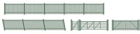 Ratio Station Picket Fencing with Ramps (Green)