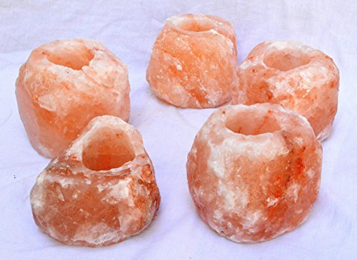 LAMARE Set di 4 Portacandele di Sale dell Himalaya - Magic Salt® Lighting for Your Soul