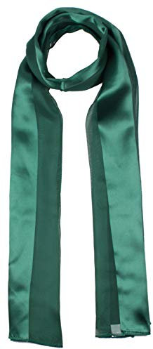Mytoptrendz® Ladies Chiffon Scarf with Shiny Satin Stripe Soft Thin Neck Wraps for Women Thin Lightweight Soft Silky Scarves for Everyday Fashion and Dress Group Choir Performance (Dark Green)