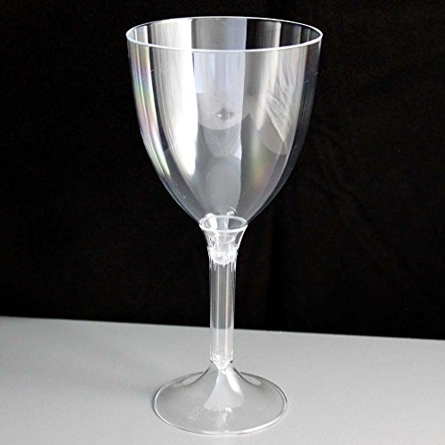 Large Disposable 2 Piece Plastic Wine Glass, Pack of 20