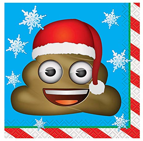 Unique Party 12,7 cm Emoji-Weihnachten Papier Servietten, 16 Stück