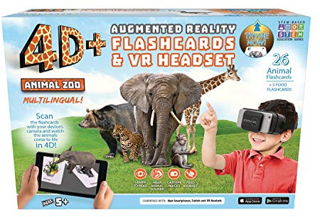 4D+ Utopia 360° Animal Zoo Augmented Reality Cards & VR Headset from Retrak