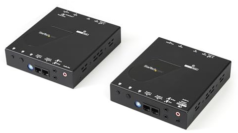 StarTech 4K HDMI Over IP Extender Kit, AVoIP Video Wall (ST12MHDLAN4K) | 4K 30Hz over IP network, Video control app, RS232, iOS and Android, One-to-many or point-to-multipoint
