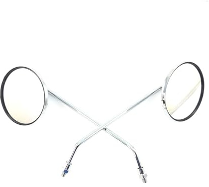 RÜCK SPIEGEL/ROLLER SPIEGEL SET * RUND in CHROME mit M8 RECHTSGEWINDE für RETRO CRUISER BENZHOU YIYING YY50QT - FIRENZE 50 - ZNEN QT-A und baugleiche GY6 CHINA RETRO CRUISER ROLLER