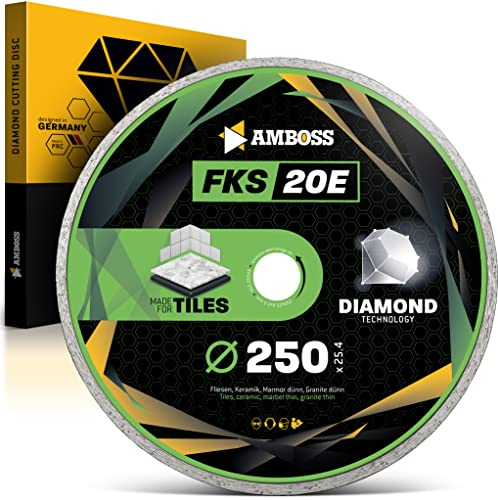 Amboss Diamant Trennscheibe Ø 250 mm x 25.4 FKS 20E - Trennen von Fliesen/Keramik/Granit/Marmor - Diamantscheibe/Diamanttrennscheibe Winkelschleifer