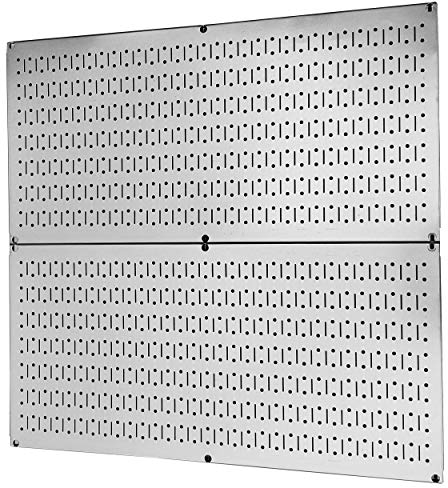 Panneau perforé de commande murale en acier galvanisé Pegboard Lot – Deux 81,3 cm X 40,6 cm brillant métallique en métal Panneau perforé Panneaux