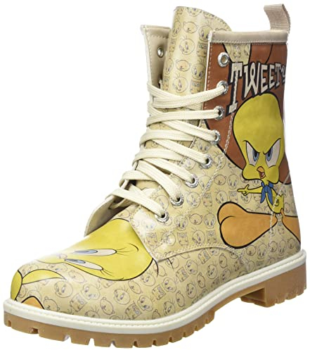 DOGO WB Vegane Damen Boots Stiefeletten - Tweety Moods 38
