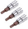 sourcing map 3 Pcs 1/4 Drive x 4mm Hex Bit Socket, Standard Metric, S2 & Cr-V Steel