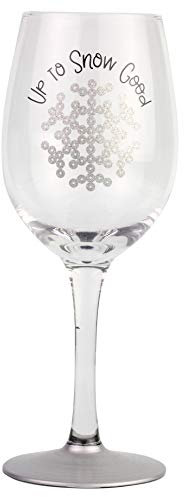 Enesco 6006753 Our Name is Mud Holiday Up to Snow Good Glitzer-Weinglas, Glas, farblos