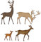 Sizzix 664968 Thinlits Stanzschablonen Darling Hirsch von Tim Holtz, 4er-Pack