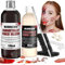Kunstblut & Latexmilch Makeup Set, Halloween Zombie Vampir Wundschorf Schminke zum Wunden & Narben, Spezialeffekt Auswaschbar Fake Blood 100ml & Liquid Latex 60ml mit Make-up Schwamm und Spatel