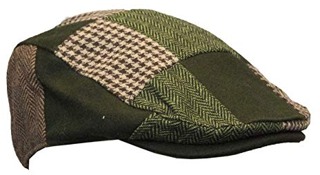 Walker & Hawkes - Unisex Schiebermütze im Patchwork-Design - Flache Schirmmütze - Grün - XXL