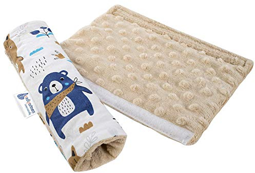 Medi Partners Gurtpolster Kinder Autogurt Polster Gurtschutz für Auto - 17x22cm 100% Baumwolle Minky Schulterpolster Kids Gurt Schutz Sicherheitsgurt (Boho Animals mit beige Minky)