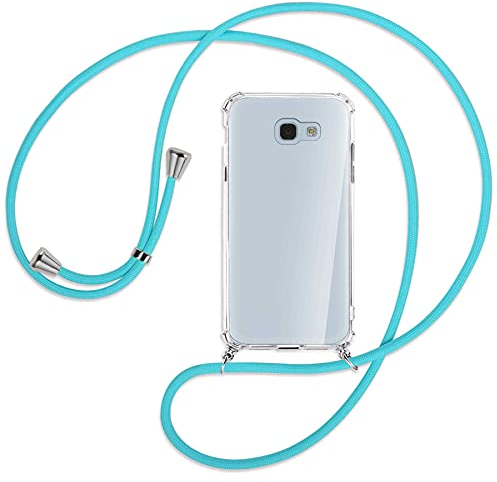mtb more energy® Handykette kompatibel mit Samsung Galaxy A5 2017 (SM-A520, 5.2'') - türkis - Smartphone Hülle zum Umhängen - Anti Shock Full TPU Case