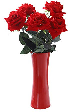 CIEEIN CIEHT Vaso di ceramica Accessori per la casa Disposizione dei fiori dell'ornamento del fiore essiccato in stile europeo Rosso C 20cm di altezza