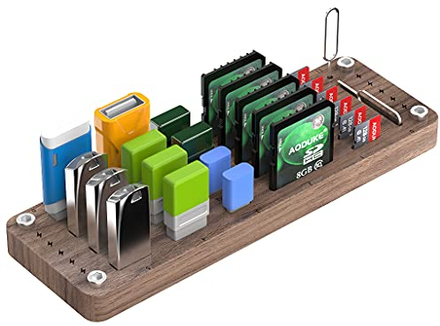 AOJUE Speicherkarte aus Holz, TF-Karte-Box und USB-Treiber /SD-Kartenhalter, Mikro-SD-Karte-Box, Speicherkarte-Box, Aufbewahrungskarte mit Speicherkarte-SNH01M