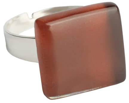 ALEXASCHA Statement Ring mit braunem Stein (15mm) â€¢ Geburtsstein Schmuck Damen â€¢ Edelstahlring gröÃŸenverstellbar (min. Ã˜ 17mm) â€¢ handgemacht & nachhaltig