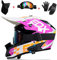 Bluetooth Motocross Helm Unisex Offroad Helm Für Erwachsene Dirt Bike ATV Motorradhelm Mit Handschuhen Brille Outdoor Full Face Downhill MX Crash Helm ECE Genehmigt N,S=(55~56CM)