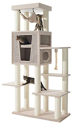 Nobby Kratzbaum KASIL, Cream Leinenoptik, 100 x 50 x 203 cm, 1 Stück