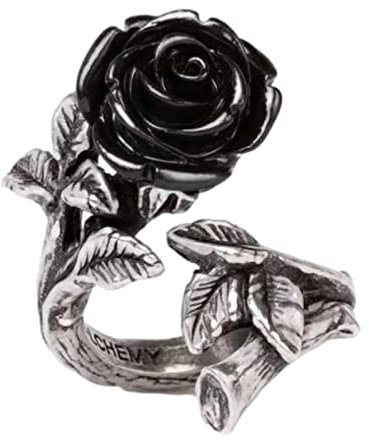 Ro Rox Rose Ring Alchemy England Schwarz Wild Wickeln Liebe Schönheit Dunkel Gotisch Alternative, Silber, Q-T