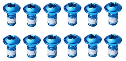 Teyssor Viti Disco Freno MTB, Set di 12 PCS Viti Colorati M5 x 10MM Freno Rotore Viti in Acciaio, Viti Freni a Disco per Bicicleta