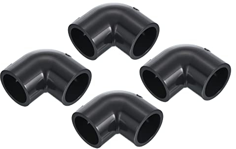 PATIKIL UPVC Tuyau Raccord Coude 25mm Prise, 4 Paquet 90 Degré Adaptateur Connecteur, Gris