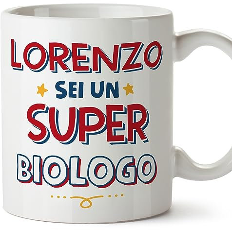Mugffins Tazza Personalizzata in ceramica per BIOLOGO uomo 11 oz / 350 ml - In italiano - Sei Super - Idea regalo per compleanno, anniversario, natale, laurea