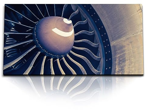Paul Sinus Kunstdruck Bilder 120x60cm Flugzeugturbine Turbine Flugzeug Fotokunst Triebwerk