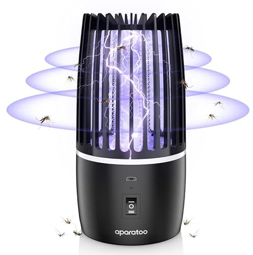Lámpara Antimosquitos Eléctrico, 2 en 1 Mata Mosquitos Electrico Interior Exterior, 4000 mAh USB Recargable UV Mosquito Lámpara Trampa para Insectos, Moscas, Polillas, para Cámping