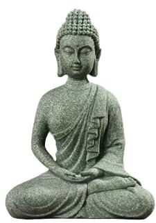 Ltahtliay Meditierende Buddha Statue Figur, Mini Buddha Serene Dekorative Sitzende Stein Zen Skulptur DekorationStein Handgemachte Buddha Skulpturen für Veranda Yard Kunst Dekoration, Zen Decor (B)