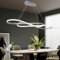 Lámpara Colgante LED Moderna para Comedor, Lámpara Colgante Creativa Regulable, Control Remoto, Color/Brillo 3000-6000K, Lámpara Colgante Ajustable para Dormitorio, Sala de Estar, Cocina (Plata)