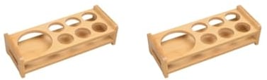 Leisurealeaneag 2 set Wood Shot Glass Holder Drink Cup Storage Holder for Home Party 7 Hole