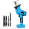 Cordless Reciprocating Saw 18V, Reciprocating Saw Electric Wood Saw, Battery Powered Mini Pruning Reciprocating Saw, 4pcs Blades Included, 0-3000RPM Variable Speed for Metal Wood PVC Pipe Cutting Saw