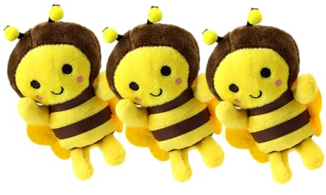 TOYANDONA 3st Kleiner Bienenanhänger Tierplüschpuppe Honigbienen-plüschtiere Mini-gelbe Bienenspielzeug Flauschiger Stofftiere Ausgestopfte Biene Spielzeuge Ornament Füllung Pp Baumwolle